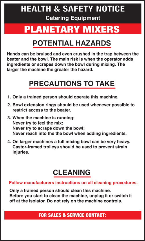 mixer safety notice MM Catering Wholesale