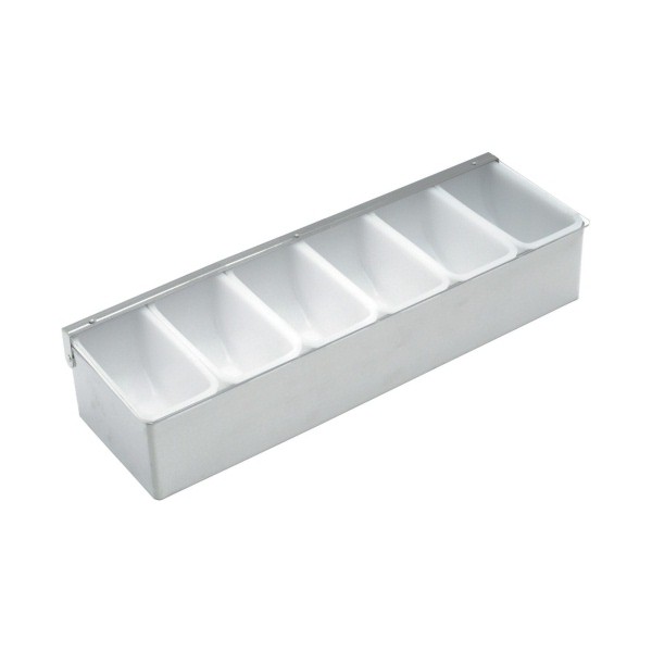 6 Compartment Stainless Steel Dispenser - Nevilles Garnish Dispensers