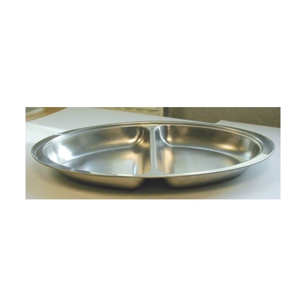 Stainless Steel 2 Division Oval Banqueting Dish 20" - Nevilles Table Service