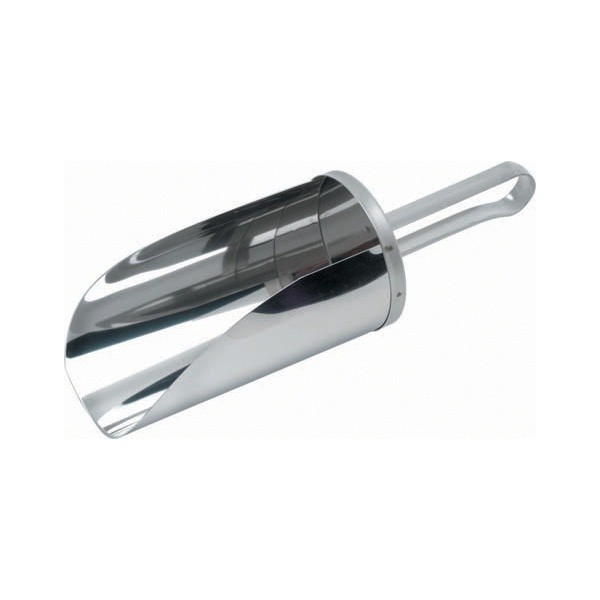 Stainless Steel Flour Scoop 4" Scoop Length, 0.1 Ltr. Cap - Nevilles Kitchen Utensils