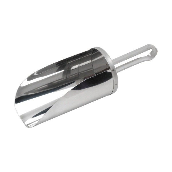 Stainless Steel Flour Scoop 8" Scoop Length, 1 Ltr. Cap - Nevilles Kitchen Utensils