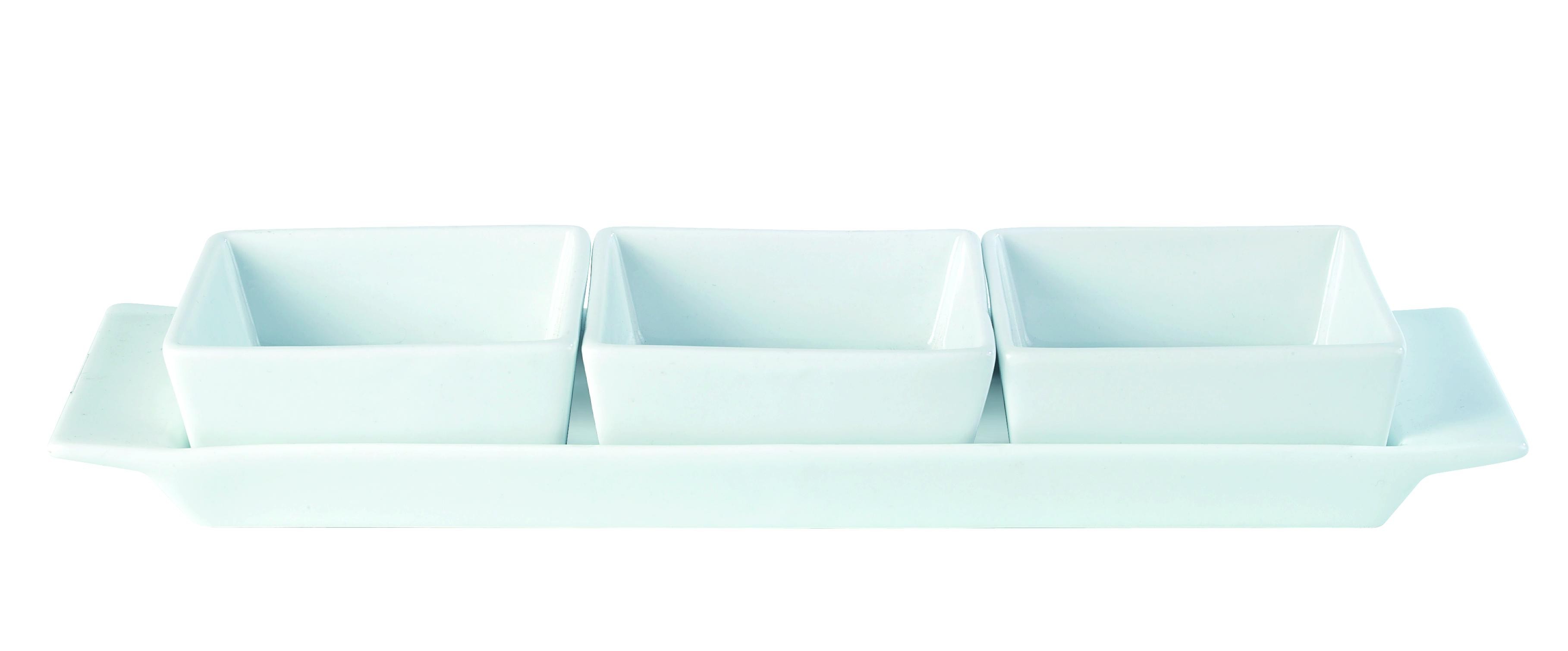 Creations Square Shaped Set Of Three Bowls & Tray - DPS Creations Range