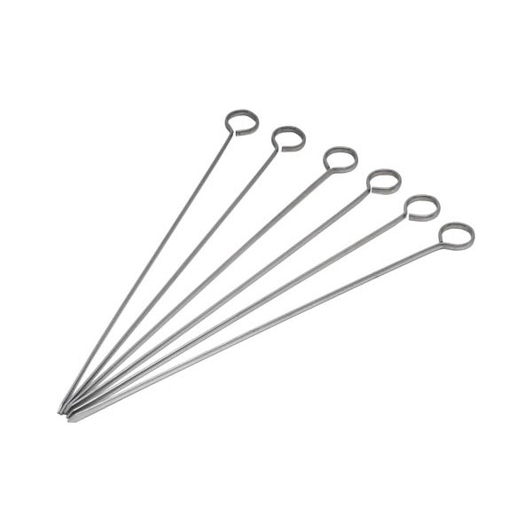 Stainless Steel Skewers 8" (Pack Of 6) - Nevilles Serving Utensils