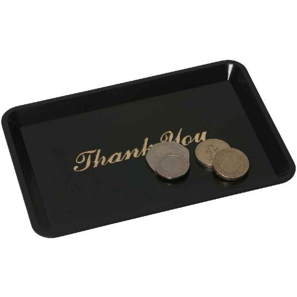 Tip Tray 'Thank You' 4 1/2" x 6 1/2" Black - Nevilles Tip Trays