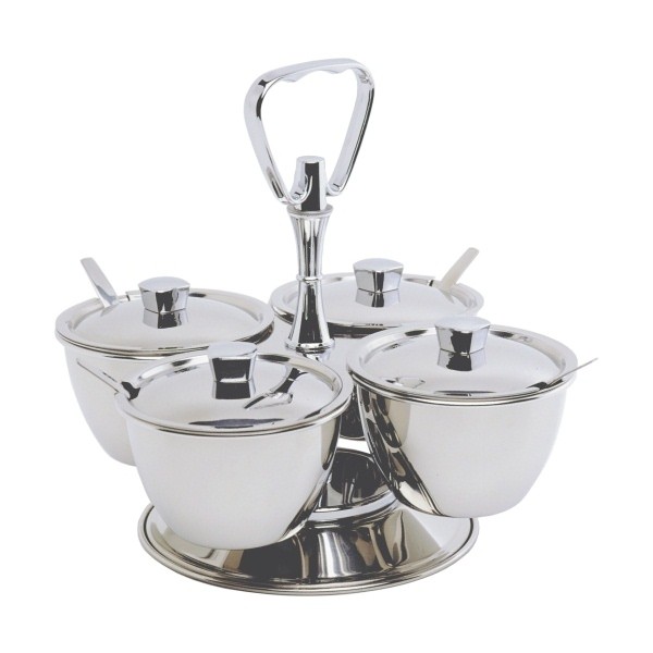 Stainless Steel Revolving Relish Server 3-Way (62399) - Nevilles Condiments