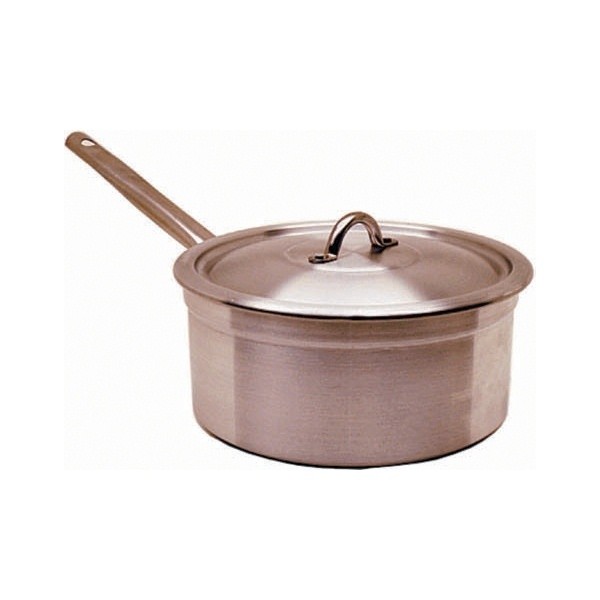 Genware Heavy Duty Aluminium Saucepan & Lid 16cm 2 Litre - Nevilles Aluminum Pots & Pans