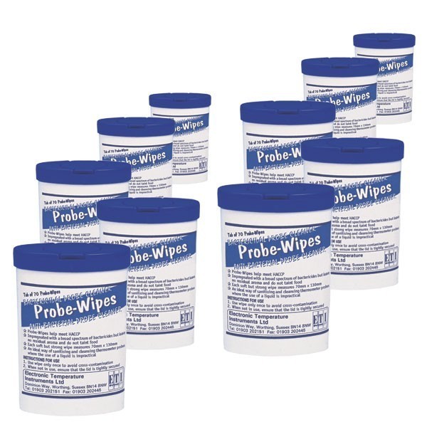 Mini probe wipes x 10 tubs (700) - ETI Thermometers