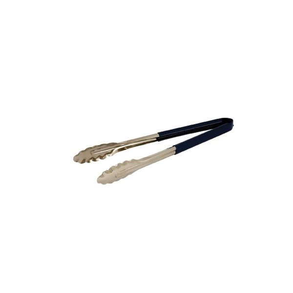 Genware Colour Coded Stainless Steel Tongs 31cm Blue - Nevilles Kitchen Utensils