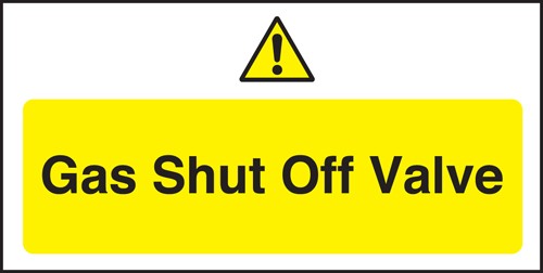 Gas shut off valve: Self Adhesive Vinyl Notice - Mileta Signage