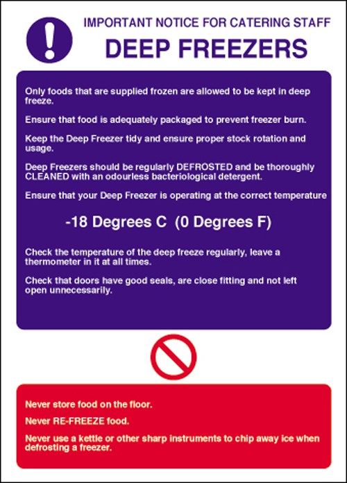 Deep freezer notice: Self Adhesive Vinyl Notice - Mileta Signage