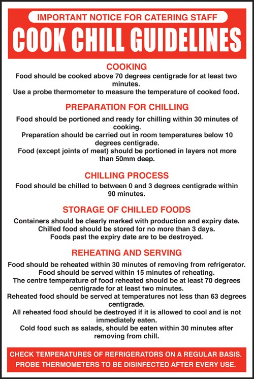 Cook chill guidelines: Self Adhesive Vinyl Notice - Mileta Signage