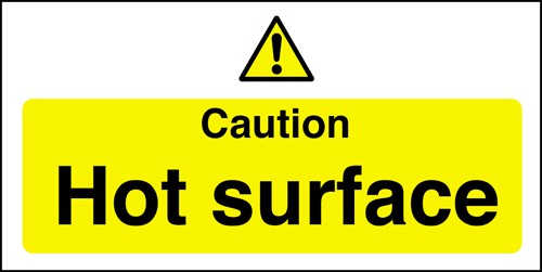 Caution hot surface: Self Adhesive Vinyl Notice - Mileta Signage