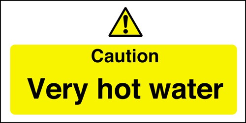 Caution very hot water: Self Adhesive Vinyl Notice - Mileta Signage