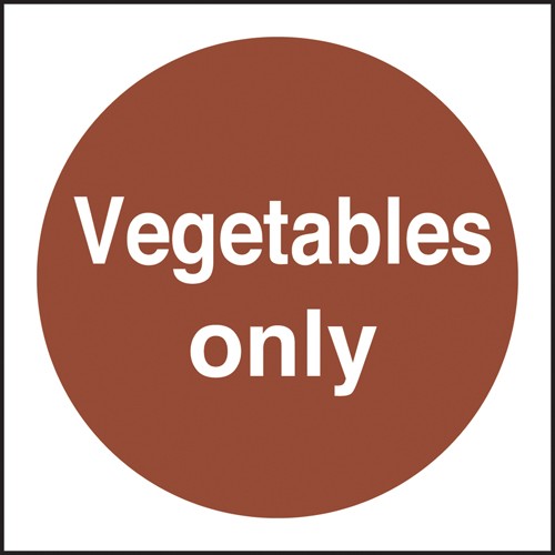 Vegetables Only: Self Adhesive Vinyl Notice - Mileta Signage