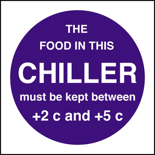 Chiller temperature: Self Adhesive Vinyl Notice - Mileta Signage