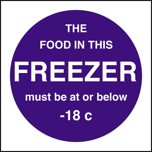Freezer temperature: Self Adhesive Vinyl Notice - Mileta Signage