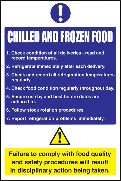 Chilled and frozen foods: Self Adhesive Vinyl Notice - Mileta Signage