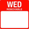 Removable Wednesday 25mm square. 1000 per roll.  - Mileta Labels