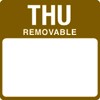 Removable Thursday 25mm square. 1000 per roll.  - Mileta Labels