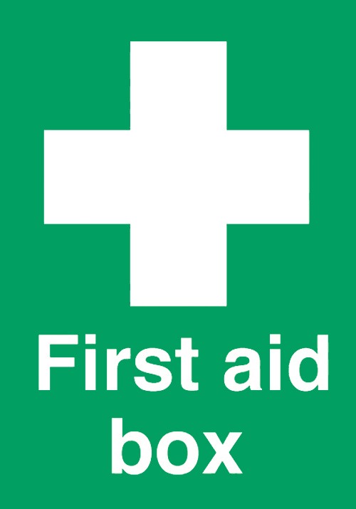 First aid box: Self Adhesive Vinyl Notice - Mileta Signage