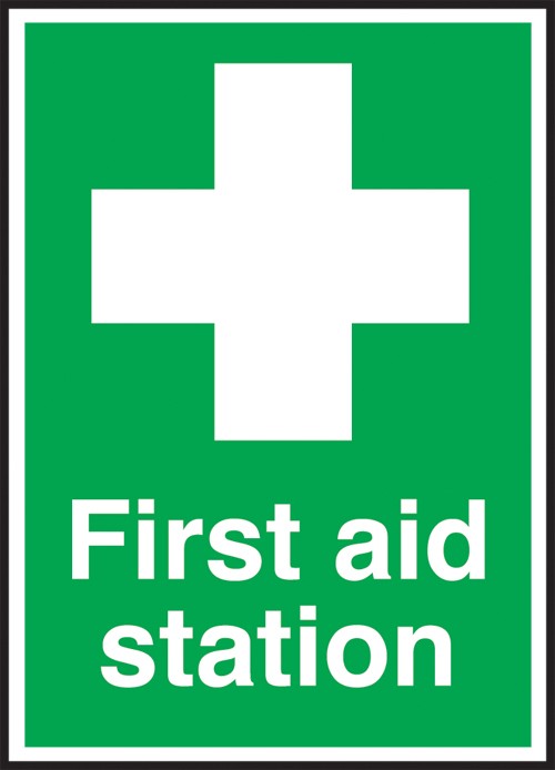 First aid station: Self Adhesive Vinyl Notice - Mileta Signage