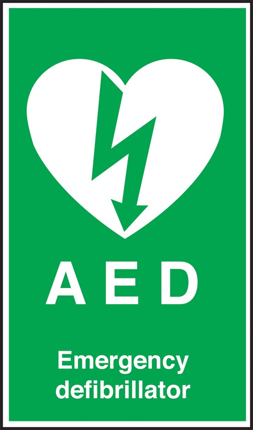A.E.D emergency defibrillator: Self Adhesive Vinyl Notice - Mileta Signage