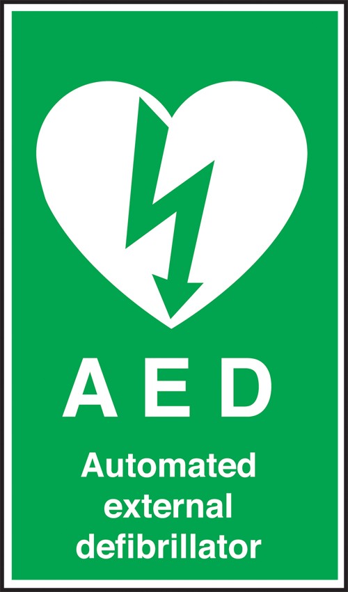 A.E.D automated external defibrillator: Self Adhesive Vinyl Notice - Mileta Signage