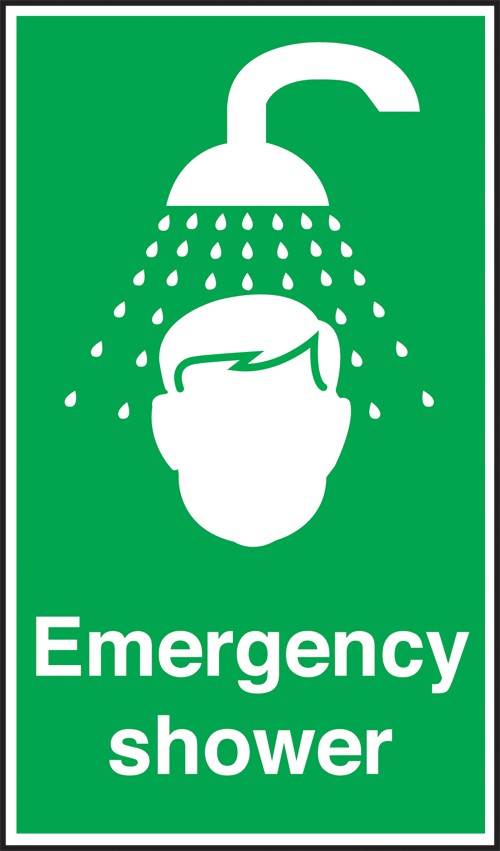 Emergency shower: Semi-Rigid Notice - Mileta Signage