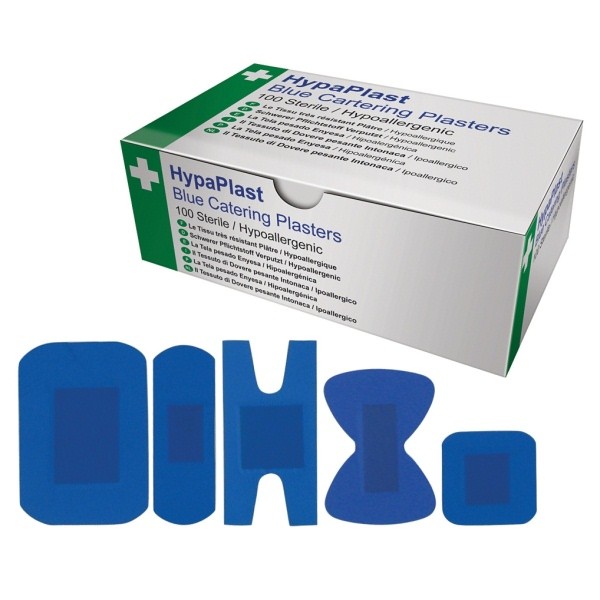 Blue Detectable Plasters Mi x 5 Types Box 100 - Nevilles First Aid Treatments & Kits