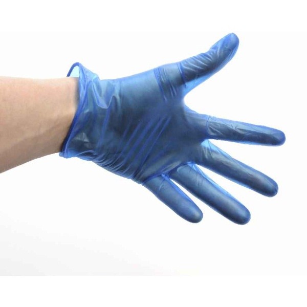 Blue Lightly Powdered Vinyl Gloves Sml (100) - Nevilles Disposables