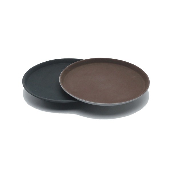 Gen-Grip 11" Round Non-Slip Tray Black - Nevilles Catering Trays