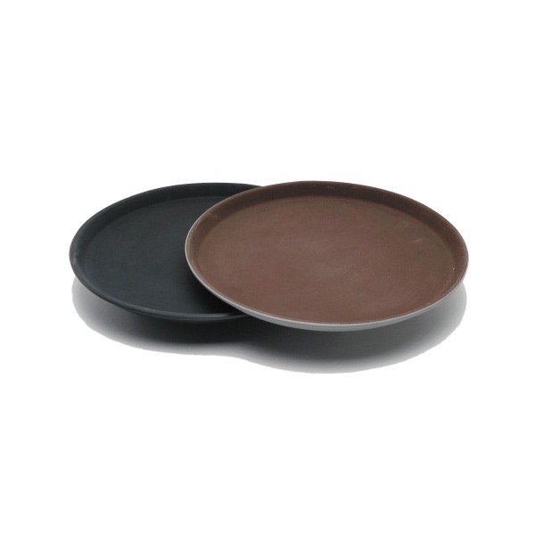 Gen-Grip 16" Round Non-Slip Tray Black - Nevilles Catering Trays