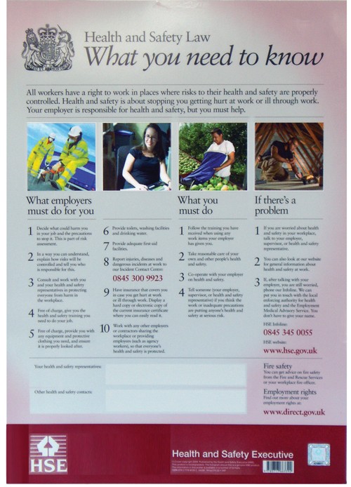 Health & Safety Law Poster. - Mileta Signage