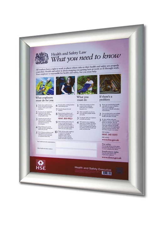 Framed Health & Safety Law Poster. - Mileta Signage