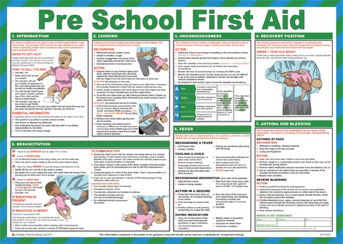 Pre school first aid poster. - Mileta Signage