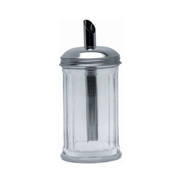Sugar Pourer Clear Glass Base Stainless Steel Tube Top - Nevilles Table Service