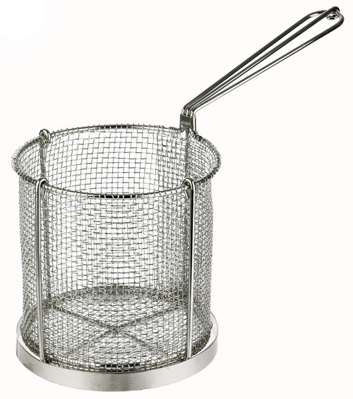 Stainless Steel Spaghetti Basket 1/8" mesh : 6" x 6 / 150mm x 150mm. - Samuel Groves Kitchen Utensils