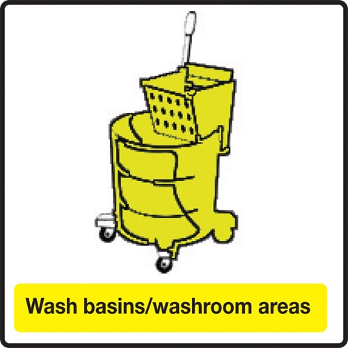 Wash basins/ washroom areas: Self Adhesive Vinyl Notice - Mileta Signage