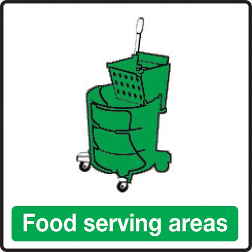Food serving areas: Self Adhesive Vinyl Notice - Mileta Signage