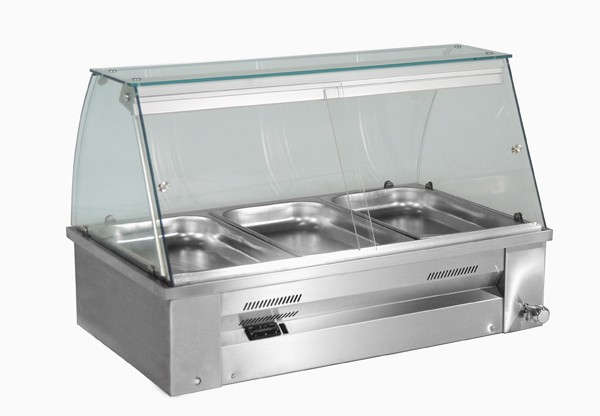 Inomak Gastronorm Bain Marie with wet well - Display Case Counter Top - Inomak Heated Display