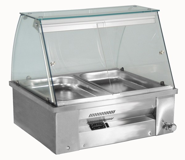 Inomak Gastronorm Bain Marie with wet well - Display Case Counter Top - Inomak Heated Display