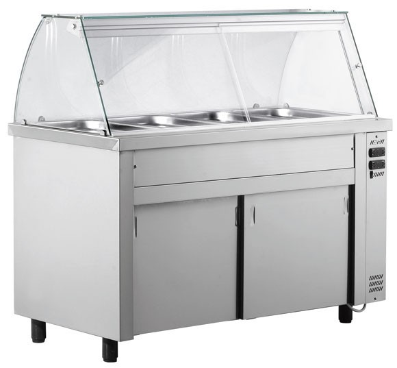Inomak Gastronorm Bain Marie with wet well - Display Case Ambient Cupboard - Inomak Servery