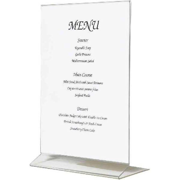 Acrylic Menu Holder A5 Size - Nevilles Menu Boards