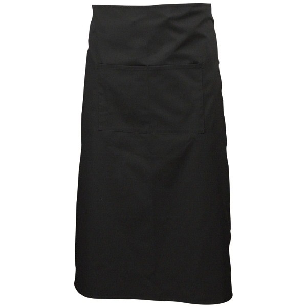 Black Long Apron with a Split Pocket 90cm Long - Nevilles Aprons