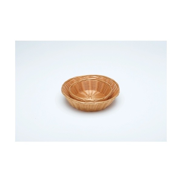Round Polywicker Basket 9 1/2"Dia. x 2 1/2" Deep - Nevilles Bread & Display Baskets
