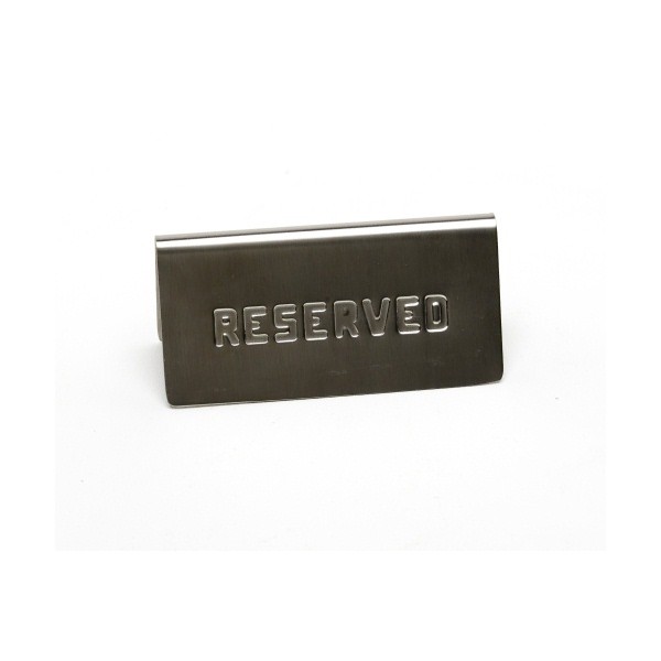 Stainless Steel Table Sign:"Reserved" - 12 x 3.6cm - Nevilles Table Service