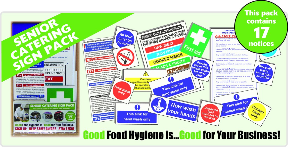 Senior Catering Sign Pack. (17 notices) - Mileta Signage