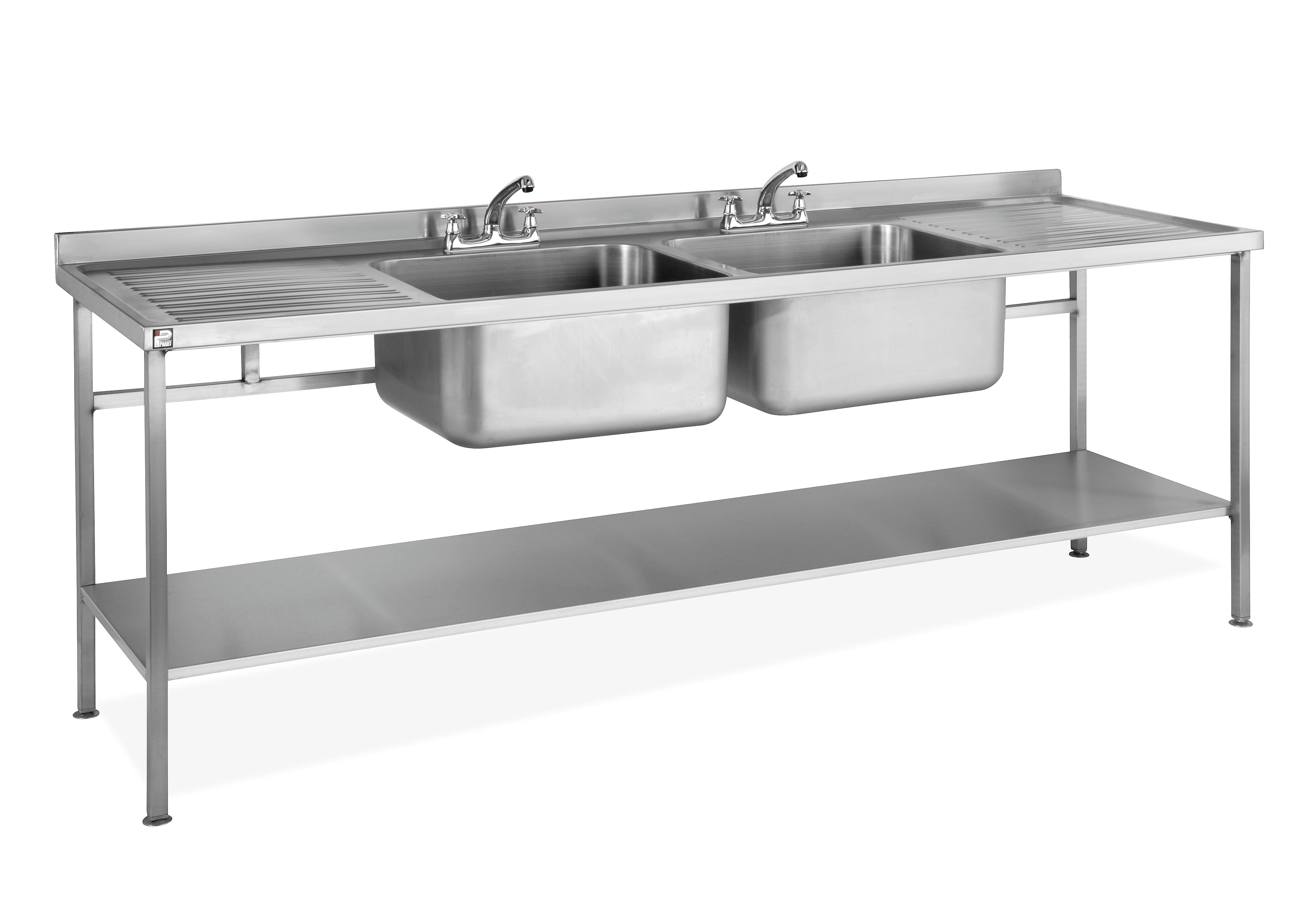 Double Bowl Double Drainer Sink - Parry Double Sink Units