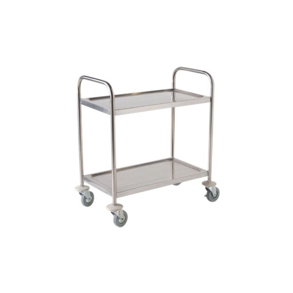 Fully Welded Stainless Steel Trolley - 2 Shelves - Nevilles Stainless Steel Trolleys