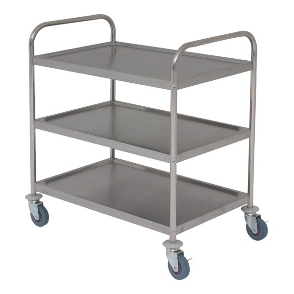 Fully Welded Stainless Steel Trolley - 3 Shelves - Nevilles Stainless Steel Trolleys